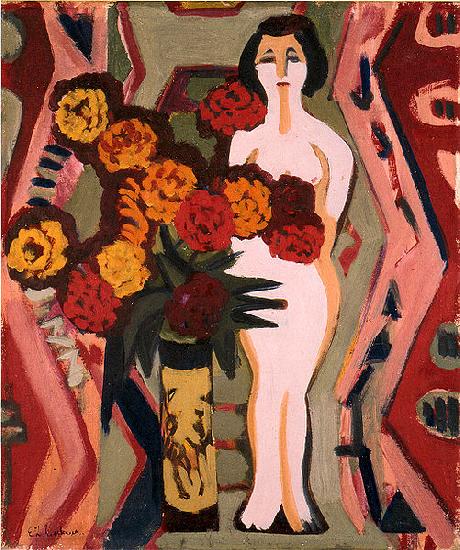 Ernst Ludwig Kirchner Still life with sculpture Sweden oil painting art